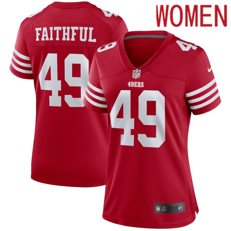 Women San Francisco 49ers #49 Faithful Nike Scarlet Player Game NFL Jersey